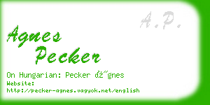 agnes pecker business card